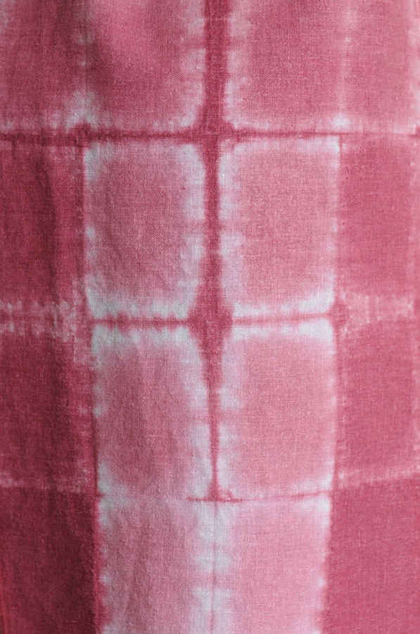 I made this garnet scarf with shibori and fiber reactive dyes