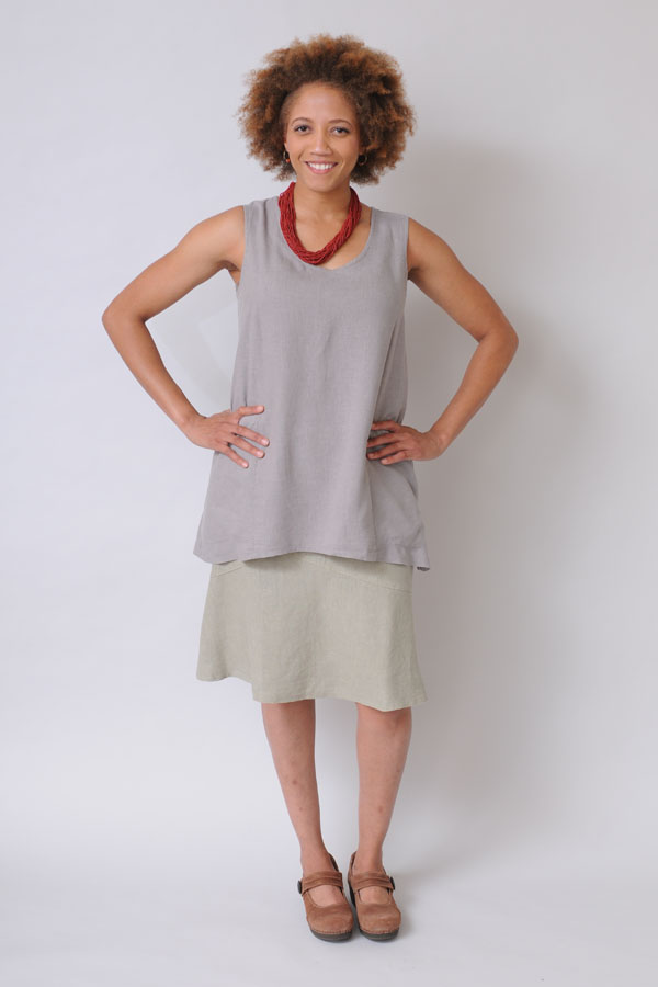 A Trapeze Tunic mated with a Flip Skirt transitions effortlessly from casual to work settings.