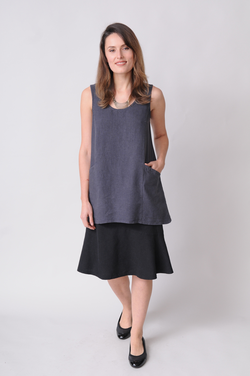 women's tunic top and skirt of hemp - Tencel