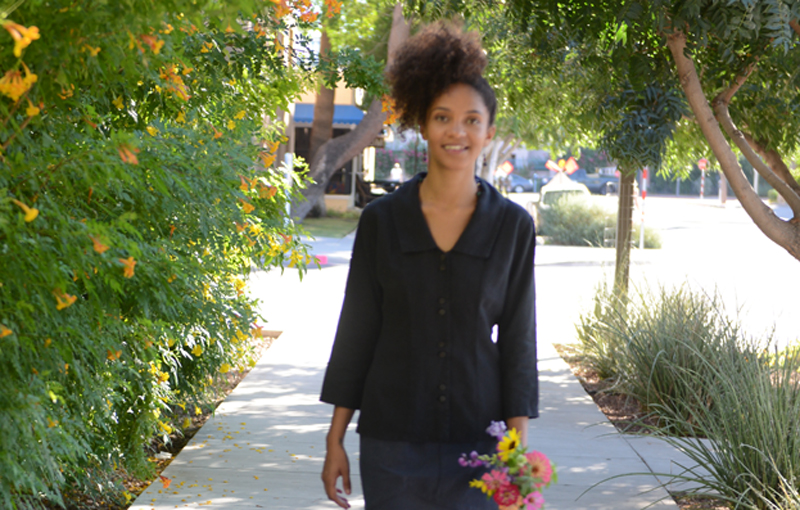 A blouse that layers well for changeable weather