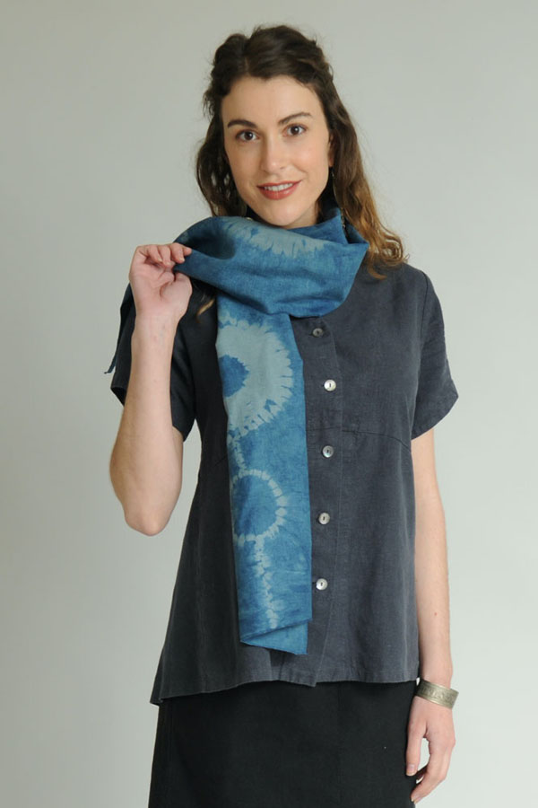 shibori indigo scarf