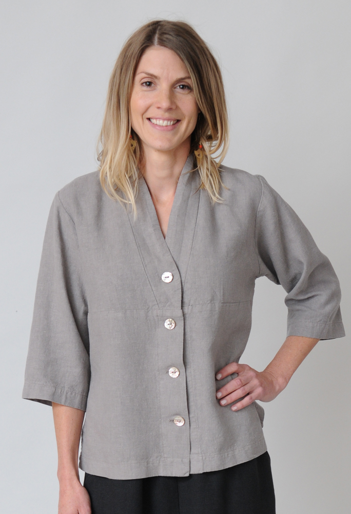 Women's hemp button-up top