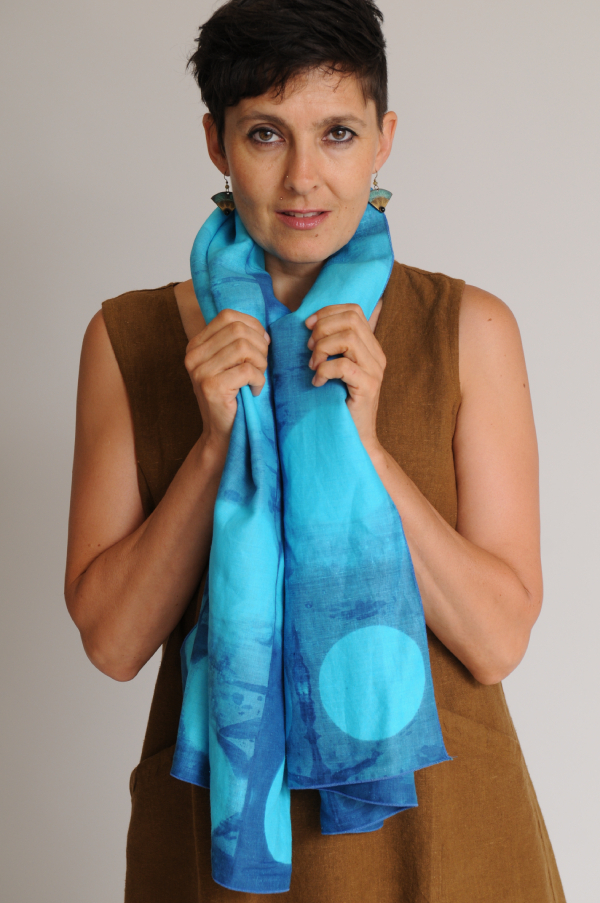 indigo hemp scarf