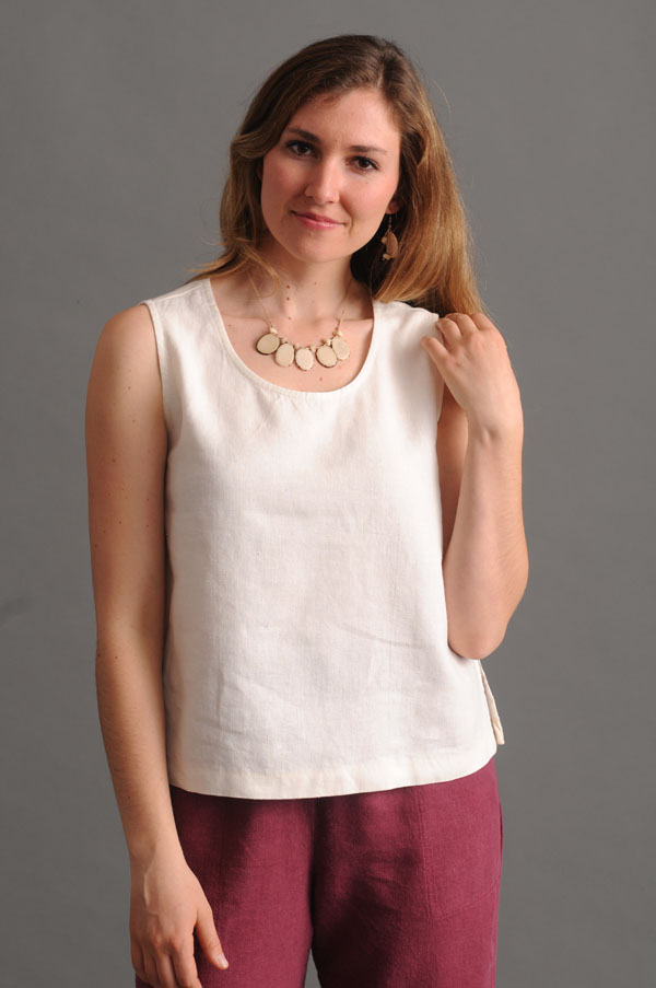 Acacia’s Tank Top in undyed Natural is cool and is the ultimately sustainable summer wear.