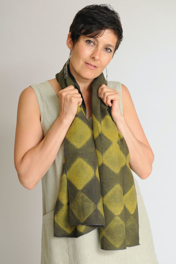The Higg Index overlooks the many earth-friendly benefits of the hemp and Tencel fibers that go into Sympatico’s Trapeze Tunic in Sage and Olive/Turmeric Scarf.