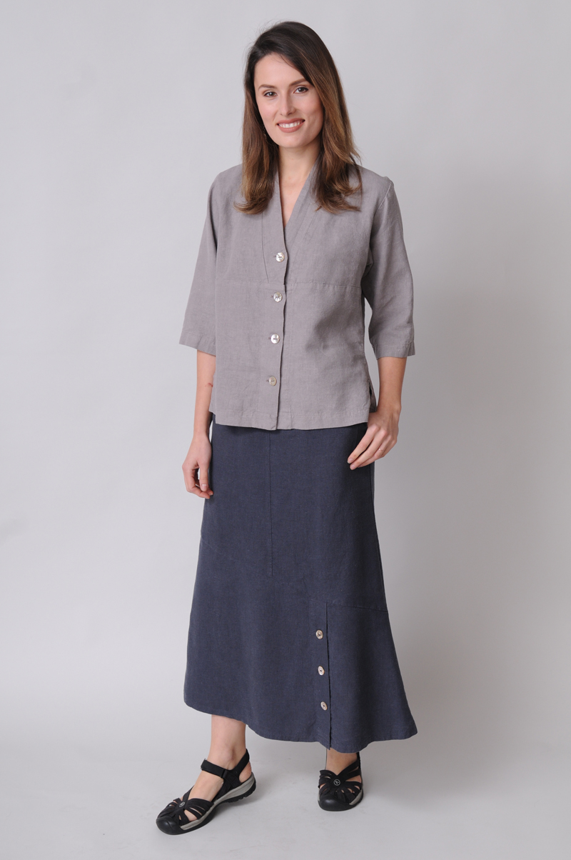 women's hemp and Tencel top and long skirt