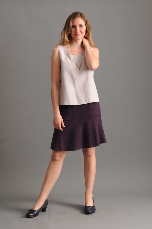 Women's hemp - Tencel Tank Top and Flip Skirt