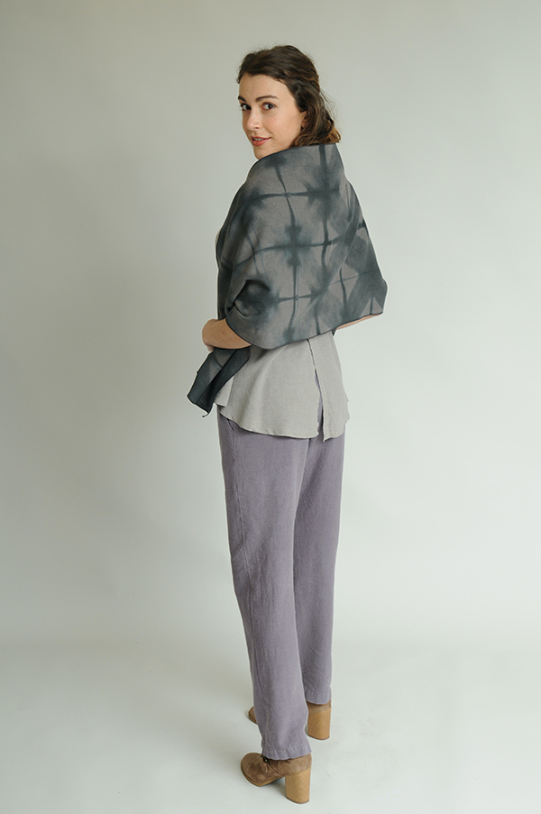 Hand-dyed indigo shibori wrap