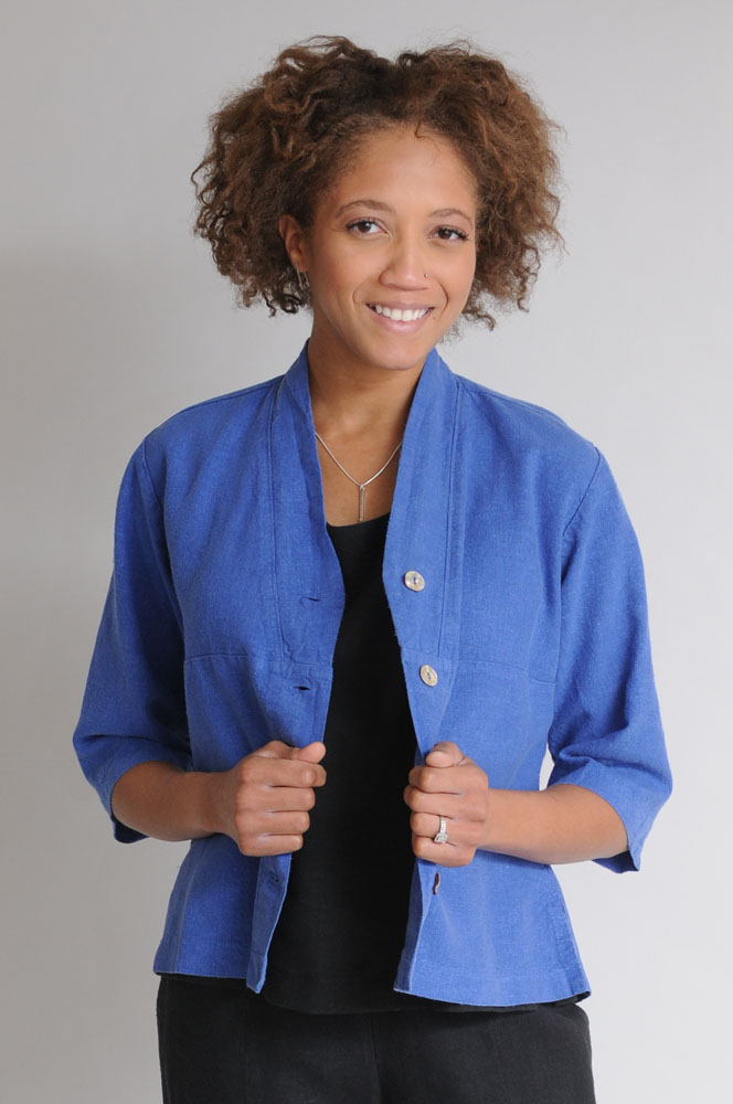 The Tuxedo Top in Sapphire will be among the items on offer during the online RAGS Wearable Art Sale.