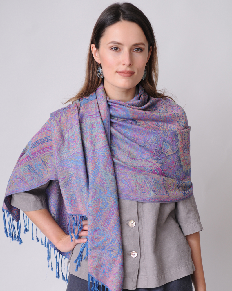 pashmina scarf over hemp - Tencel top