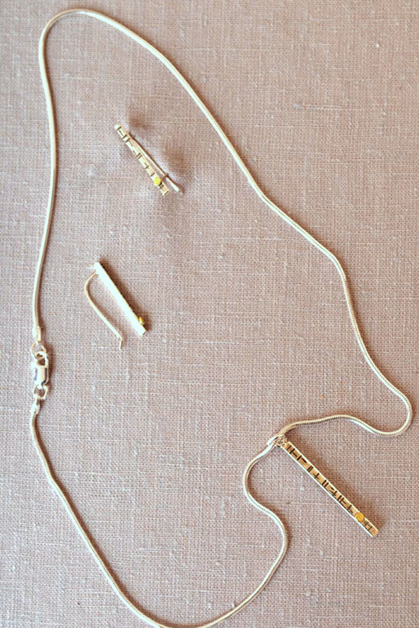 Silver Minimalist Earrings and Pendent Set with 18K Gold