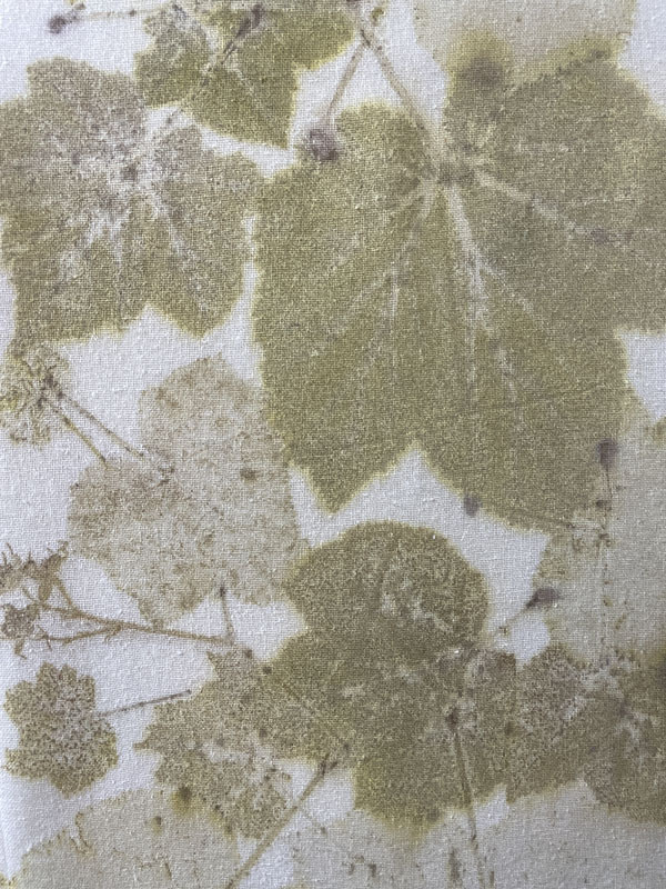 detail, thimbleberry silk crepe scarf eco print scarf