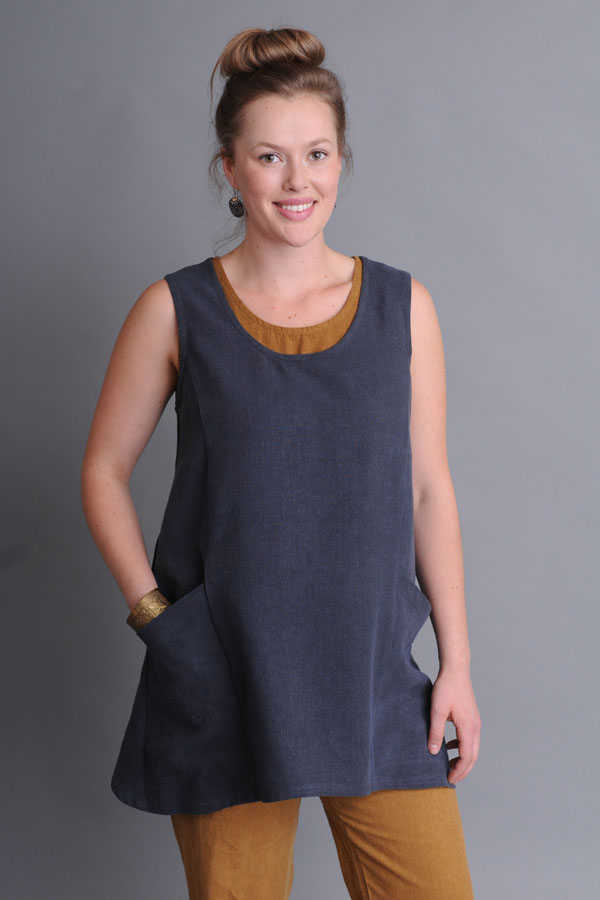 Our Trapeze Tunic has deep and fun pockets (and so do the Stovepipe Pants underneath).
