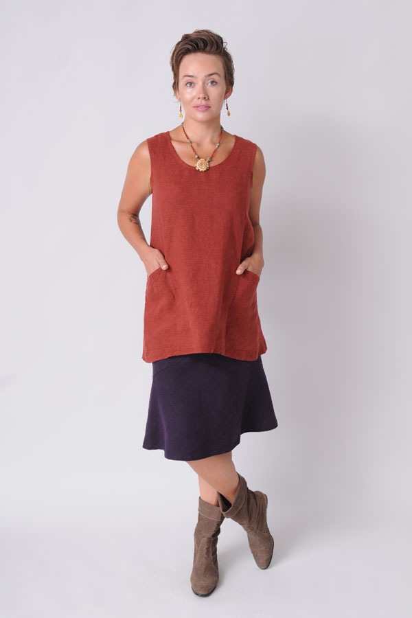 Trapeze Tunic worn with Flip Skirt