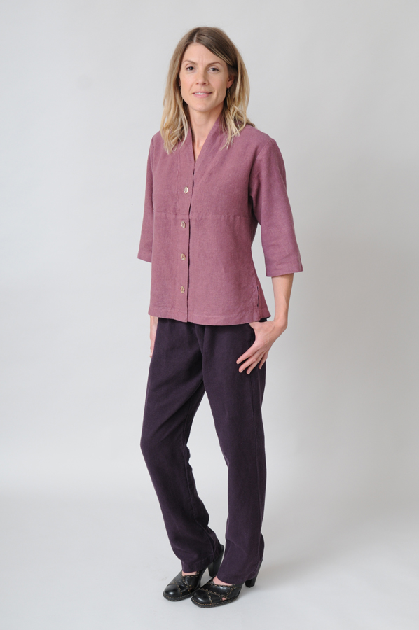 Vintage Rose Tuxedo Tops coordinate attractively over Plum Stovepipe Pants.