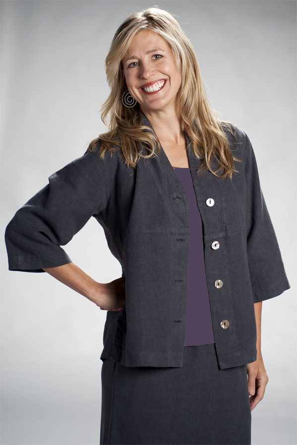 Sympatico’s hemp and Tencel Tuxedo Top is a prime example of ethically made clothing. 